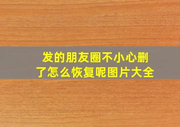 发的朋友圈不小心删了怎么恢复呢图片大全