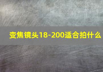 变焦镜头18-200适合拍什么