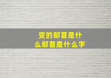 变的部首是什么部首是什么字