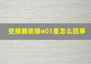 变频器故障e01是怎么回事