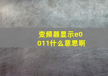 变频器显示e0011什么意思啊