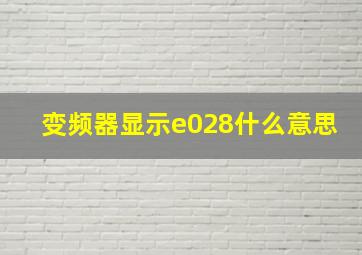 变频器显示e028什么意思