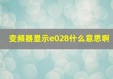 变频器显示e028什么意思啊