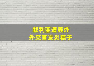 叙利亚遭轰炸外交官发炎稿子