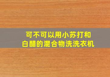 可不可以用小苏打和白醋的混合物洗洗衣机