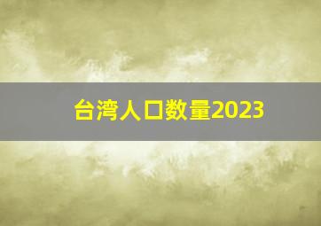 台湾人口数量2023