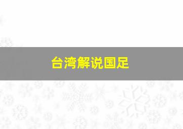 台湾解说国足