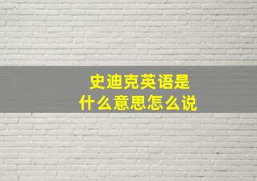 史迪克英语是什么意思怎么说