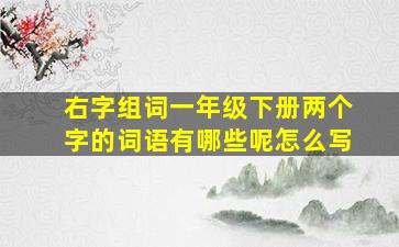 右字组词一年级下册两个字的词语有哪些呢怎么写