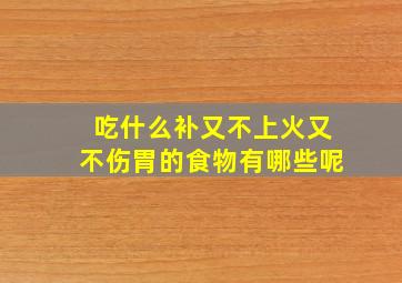 吃什么补又不上火又不伤胃的食物有哪些呢