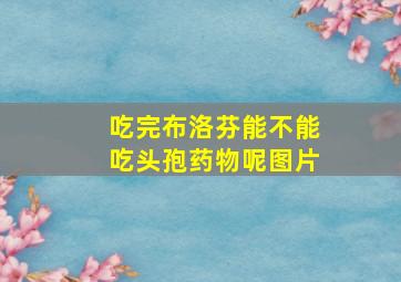 吃完布洛芬能不能吃头孢药物呢图片