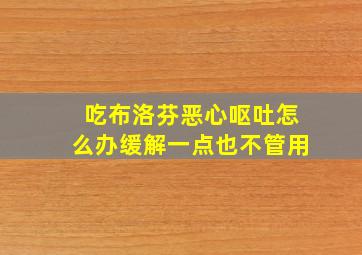 吃布洛芬恶心呕吐怎么办缓解一点也不管用