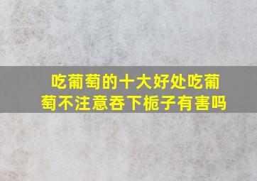 吃葡萄的十大好处吃葡萄不注意吞下栀子有害吗