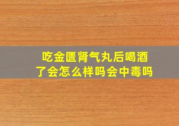 吃金匮肾气丸后喝酒了会怎么样吗会中毒吗