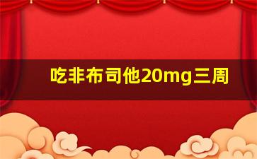 吃非布司他20mg三周