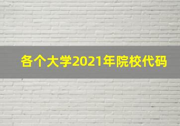 各个大学2021年院校代码