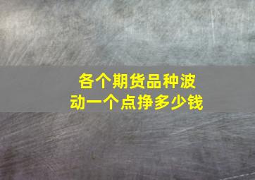 各个期货品种波动一个点挣多少钱