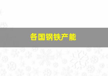 各国钢铁产能