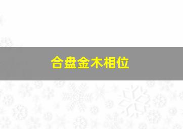 合盘金木相位