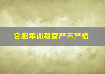 合肥军训教官严不严格