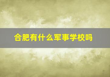 合肥有什么军事学校吗