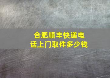 合肥顺丰快递电话上门取件多少钱