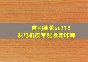 吉利英伦sc715发电机皮带涨紧轮咋卸