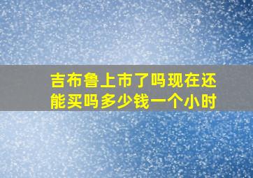 吉布鲁上市了吗现在还能买吗多少钱一个小时