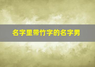 名字里带竹字的名字男