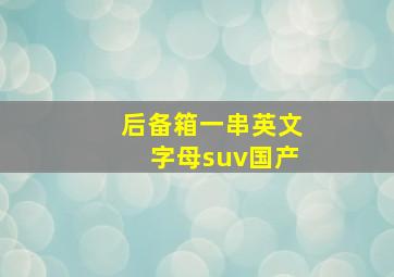 后备箱一串英文字母suv国产