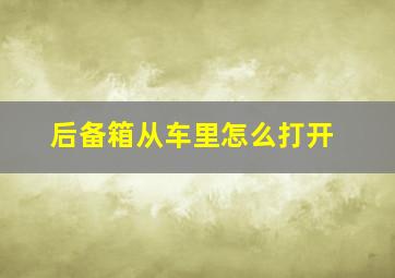 后备箱从车里怎么打开