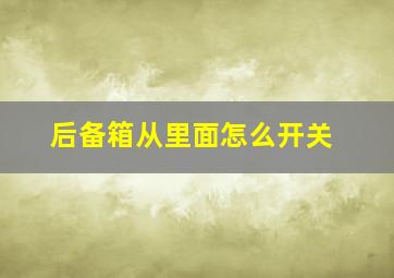 后备箱从里面怎么开关