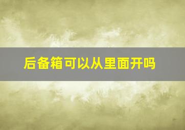 后备箱可以从里面开吗