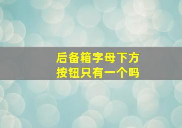 后备箱字母下方按钮只有一个吗