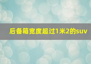 后备箱宽度超过1米2的suv