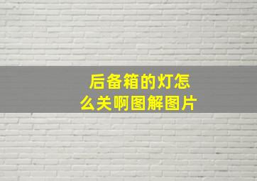 后备箱的灯怎么关啊图解图片