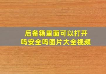 后备箱里面可以打开吗安全吗图片大全视频