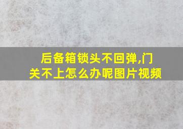 后备箱锁头不回弹,门关不上怎么办呢图片视频