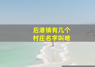 后港镇有几个村庄名字叫啥