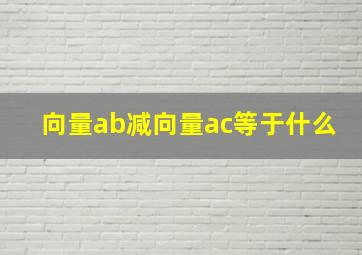 向量ab减向量ac等于什么