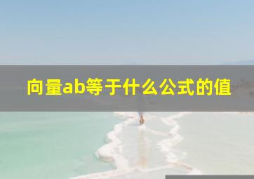 向量ab等于什么公式的值