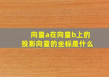 向量a在向量b上的投影向量的坐标是什么