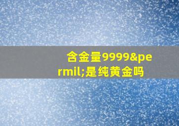 含金量9999‰是纯黄金吗