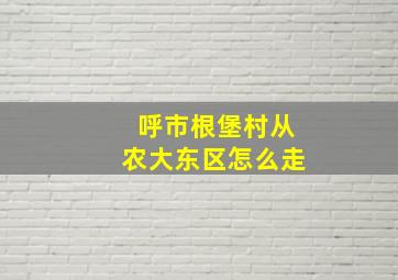 呼市根堡村从农大东区怎么走