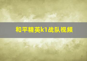 和平精英k1战队视频