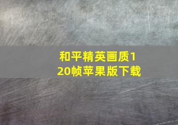 和平精英画质120帧苹果版下载