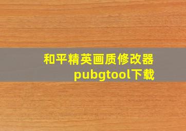 和平精英画质修改器pubgtool下载