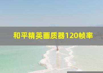 和平精英画质器120帧率