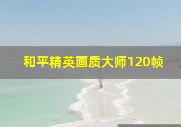 和平精英画质大师120帧