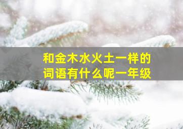 和金木水火土一样的词语有什么呢一年级